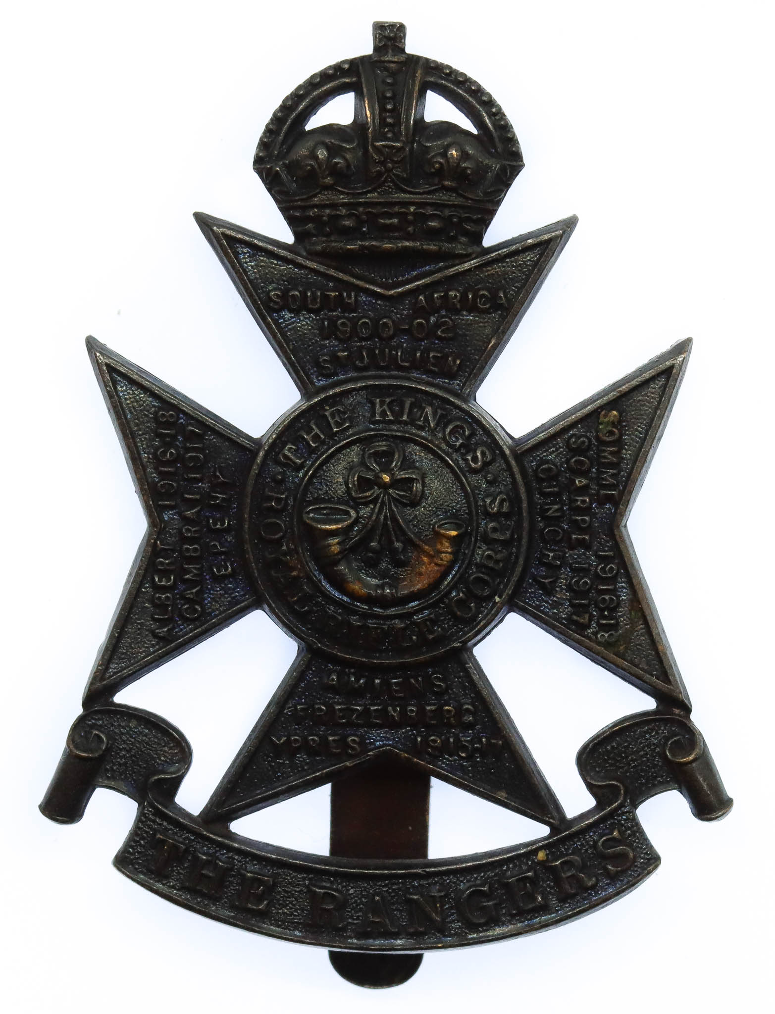 12th London Regiment (The Rangers) Cap Badge - King's Crown