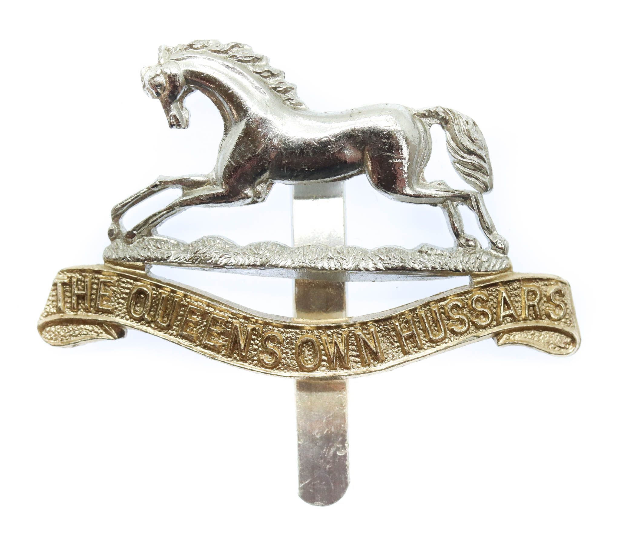 The Queen's Own Hussars Anodised (Staybrite) Cap Badge