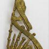 British Army Pipers Brass Arm Badge