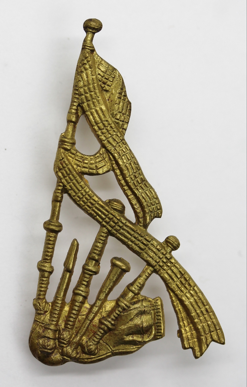 British Army Pipers Brass Arm Badge