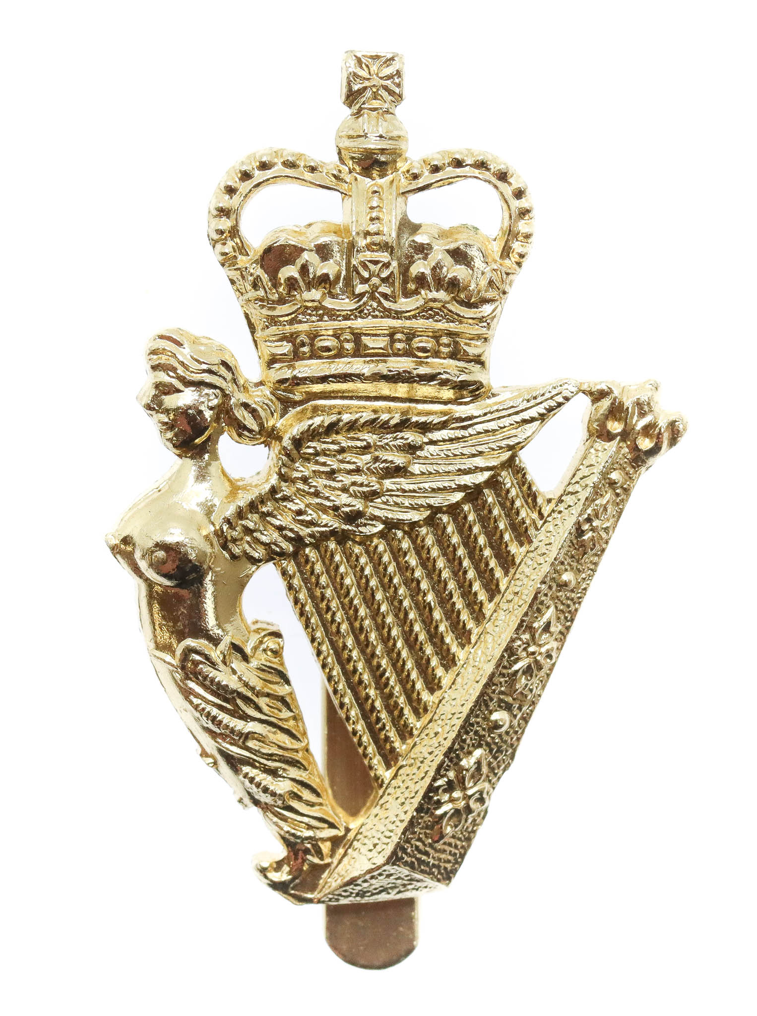 Ulster Defence Regiment Anodised (Staybrite) Cap Badge - Queen's Crown