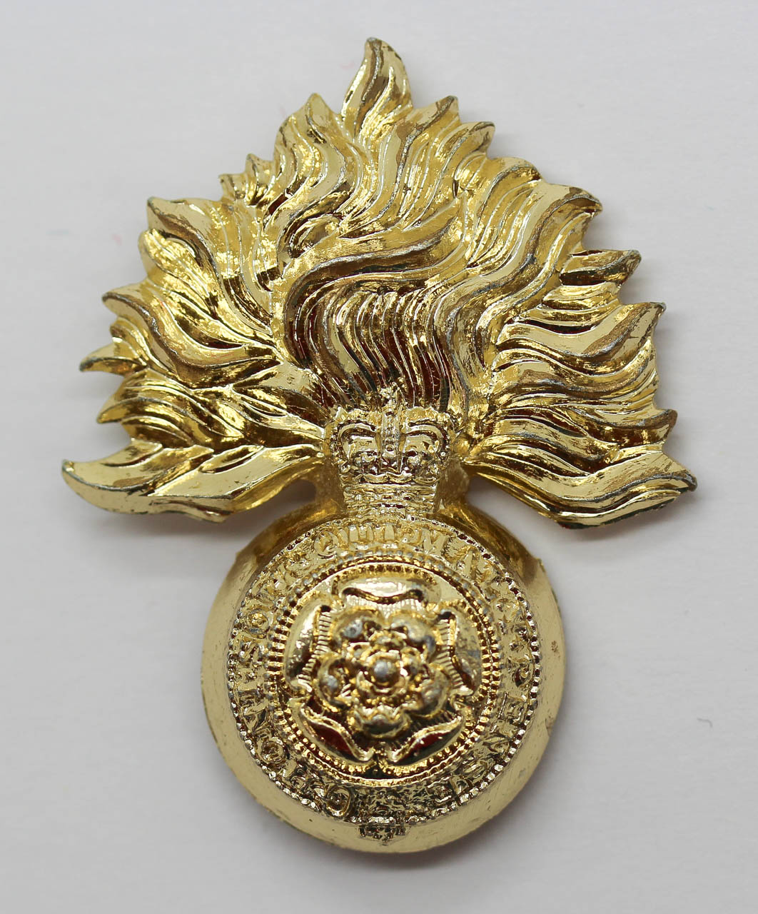 Royal Fusiliers Anodised (Staybrite) Cap Badge - Queen's Crown