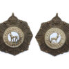 Pair of Canadian South Saskatchewan Regiment Officer's Collar Badges - King's Crown