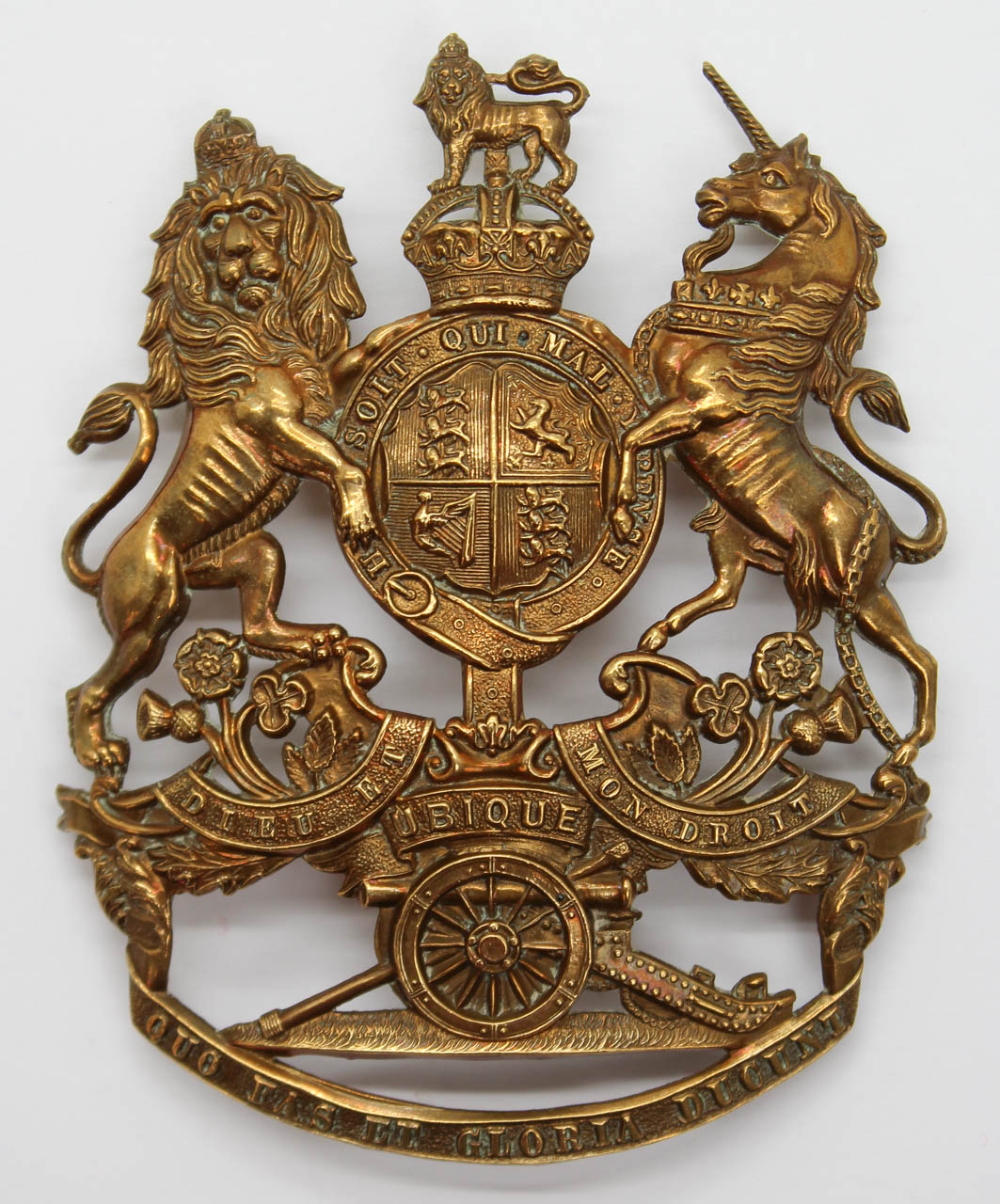 Edward VII Royal Artillery Blue Cloth Helmet Plate