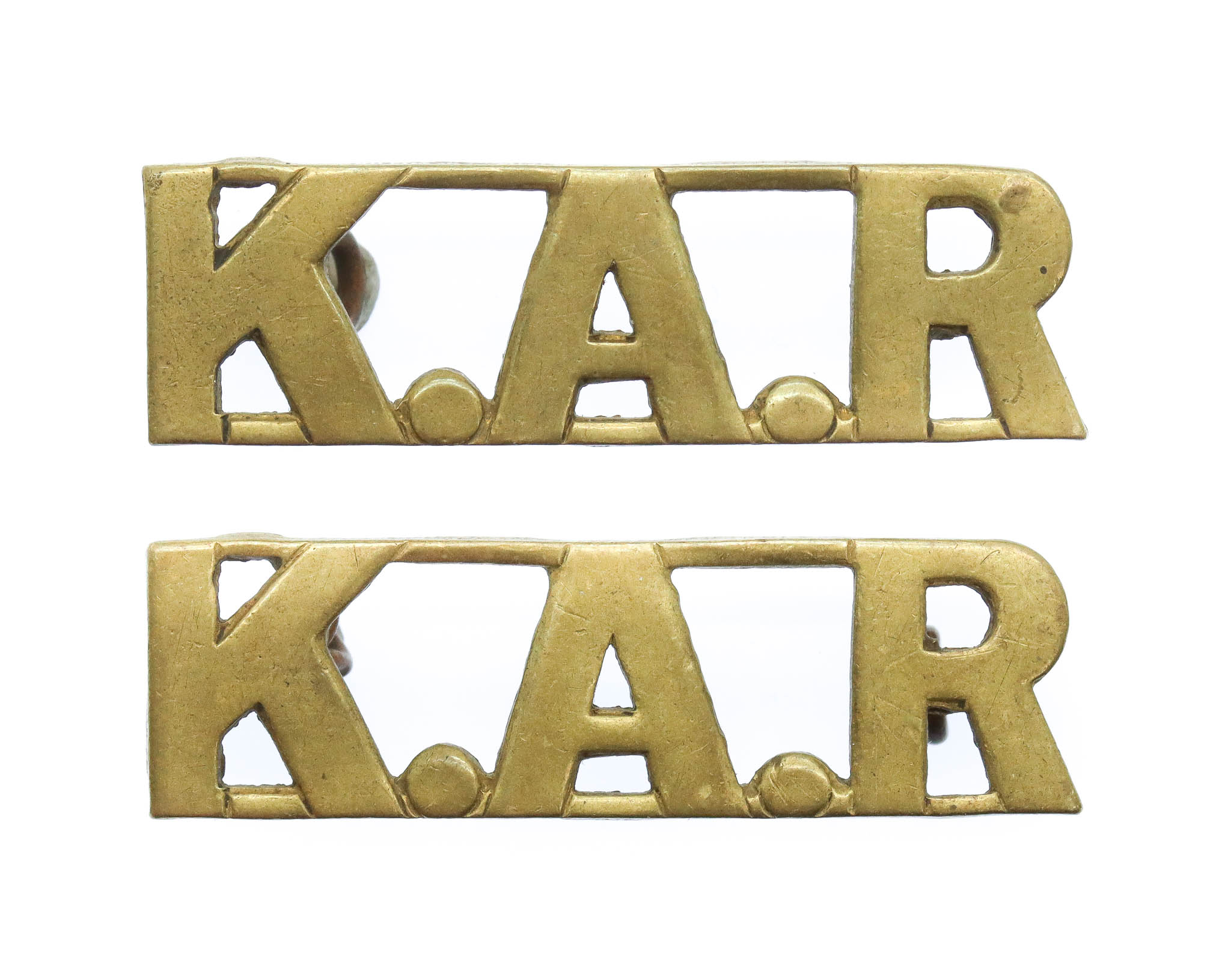 Pair of King's African Rifles (K.A.R.) Shoulder Titles