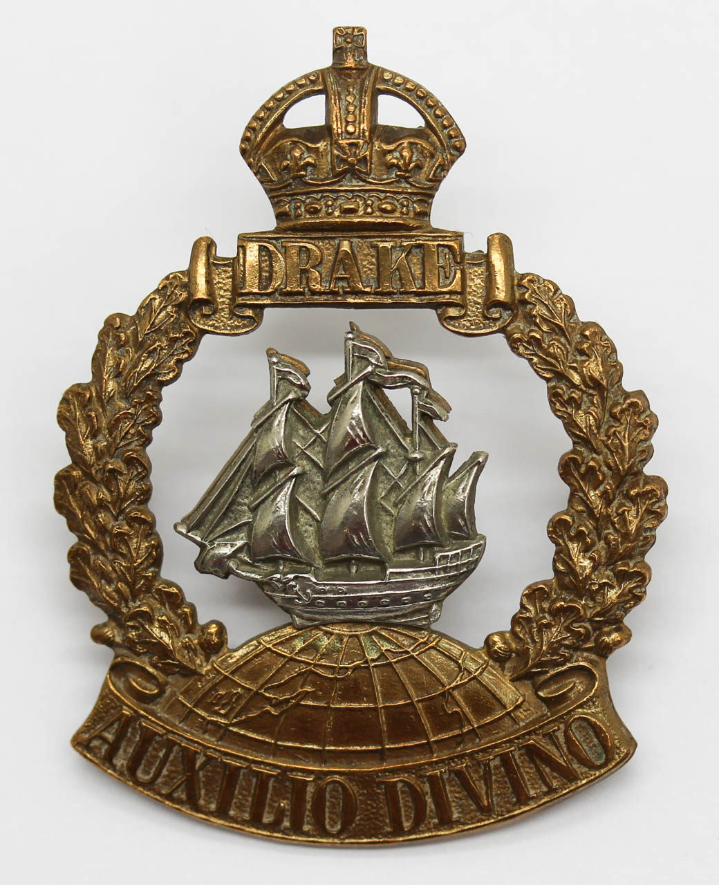 WWI Drake Battalion Royal Naval Division Cap Badge