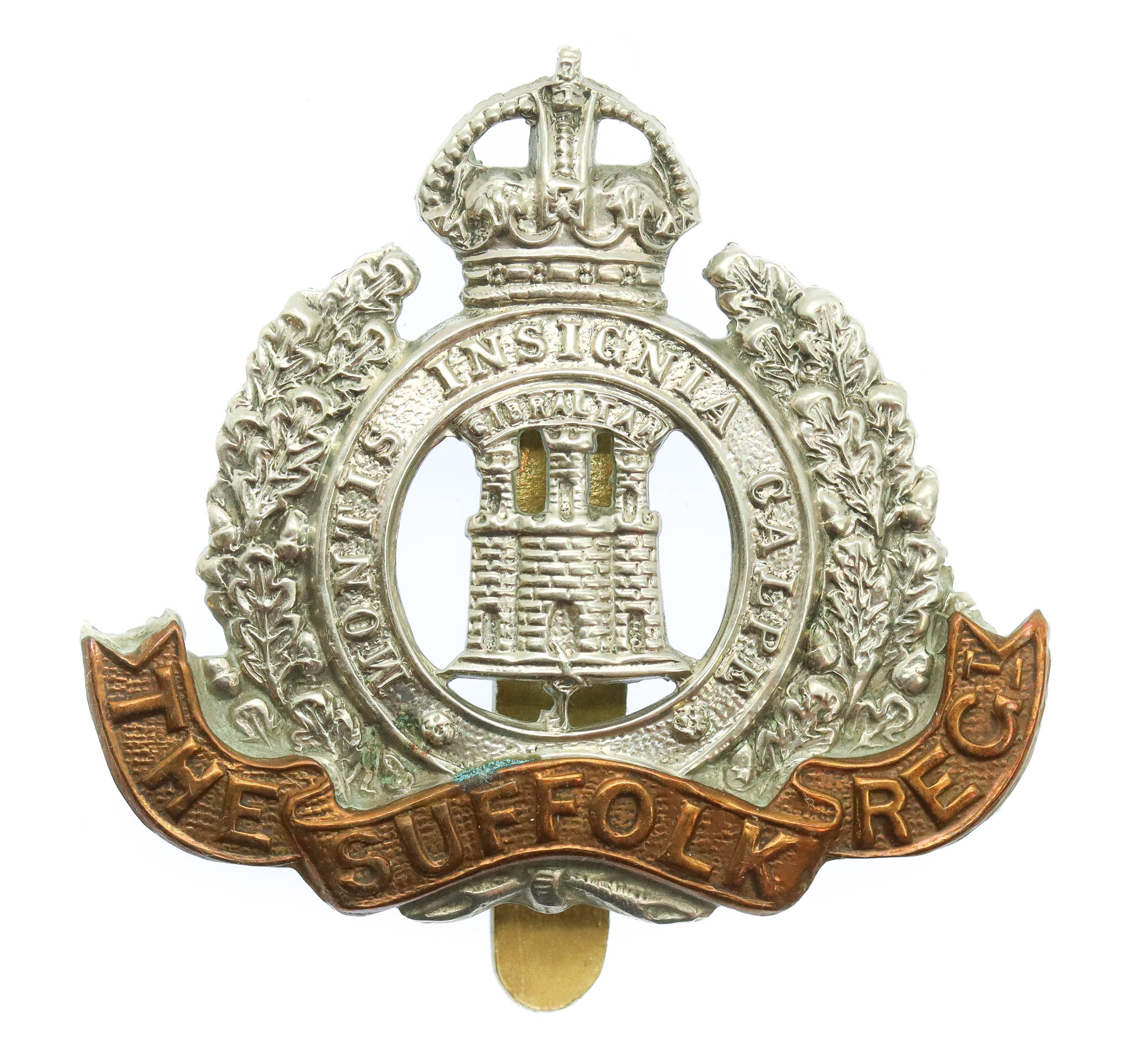 Suffolk Regiment Cap Badge - King's Crown