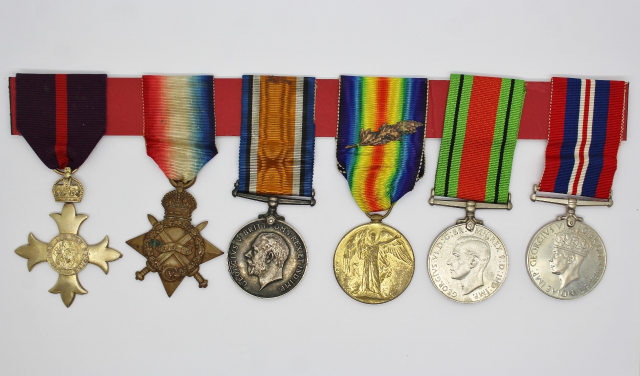 WW1 OBE, 1914-15 Star Trio (2 x M.I.D.) & WW2 Defence & War Medal Group of Six - Major B. Jessop, 8th Bn. Yorkshire Regiment & Royal Engineers