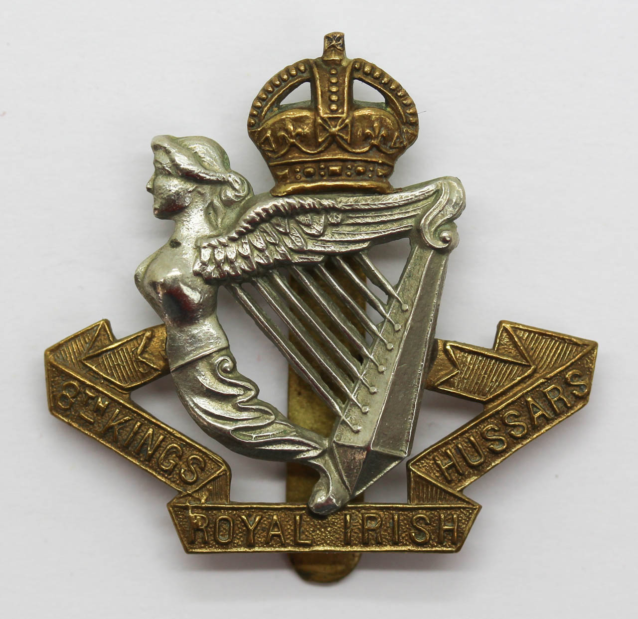 8th King's Royal Irish Hussars Cap Badge - King's Crown