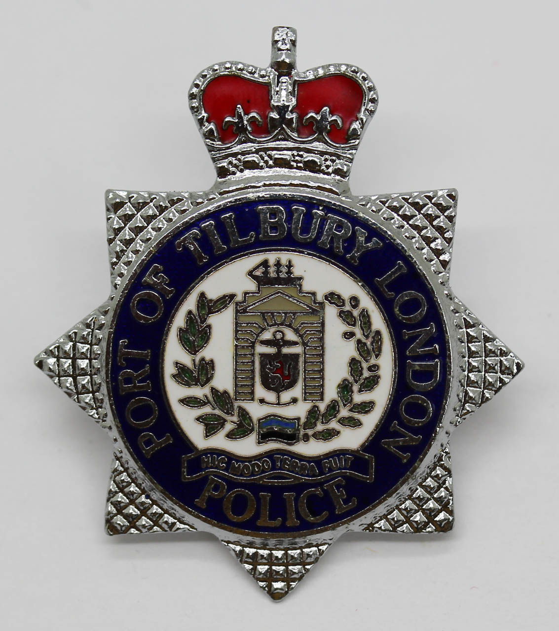 Port of Tilbury London Police Enamelled Cap Badge - Queen's Crown