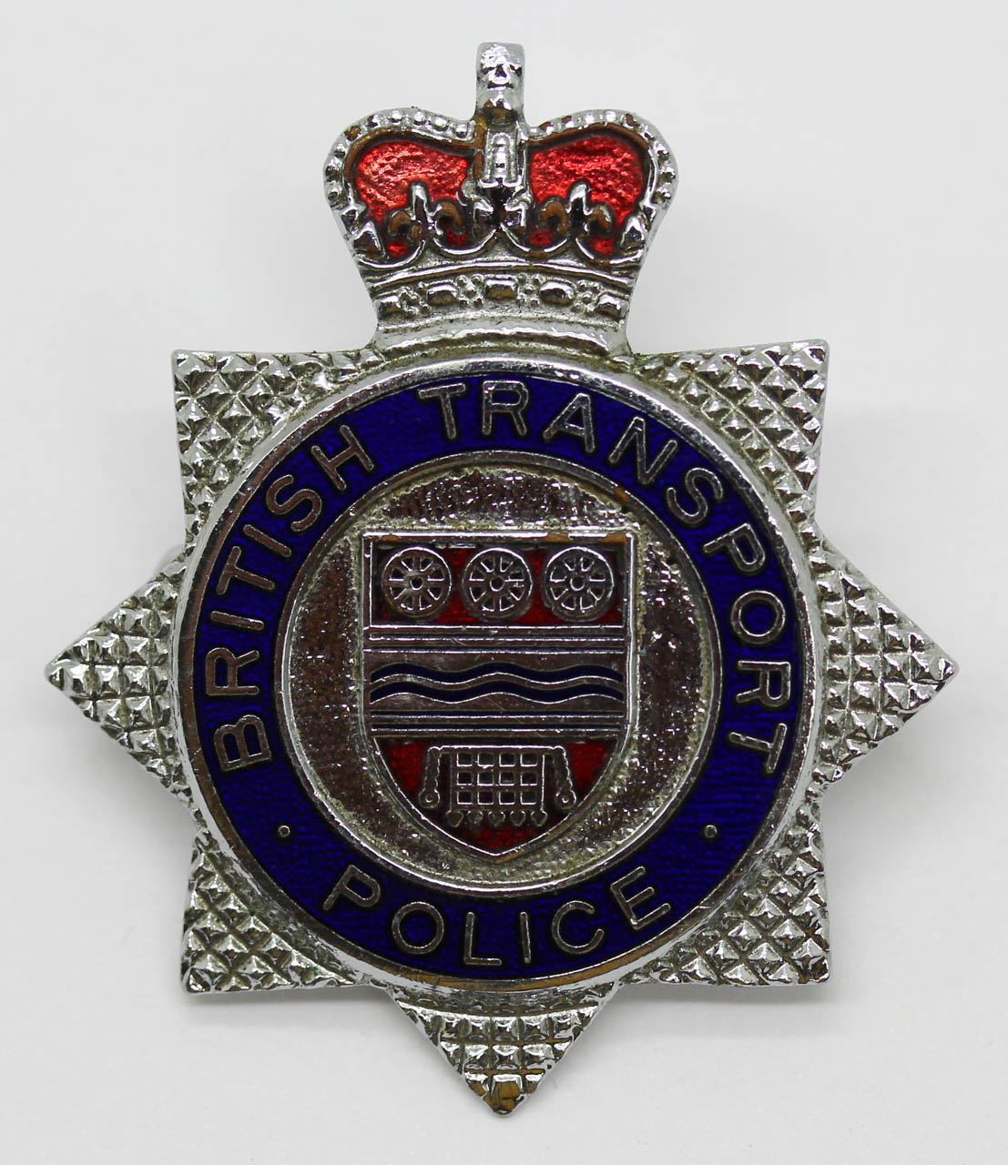 British Transport Police Enamelled Cap Badge - Queen's Crown