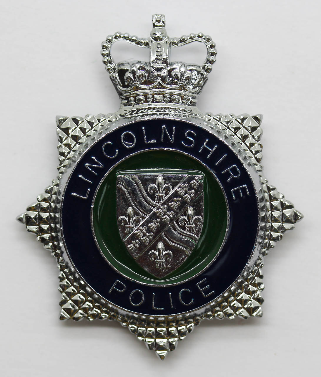 Lincolnshire Police Enamelled Cap Badge - Queen's Crown
