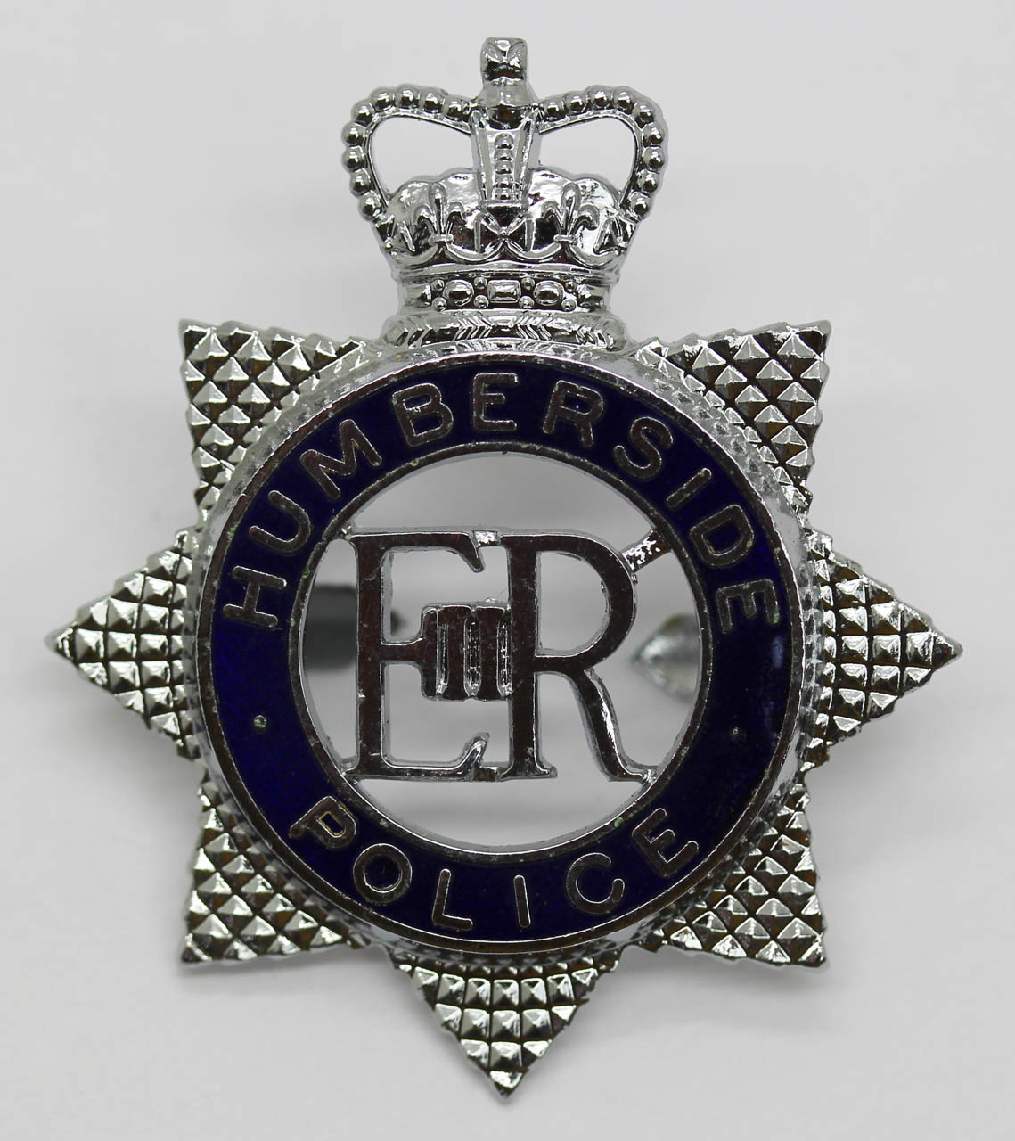 Humberside Police Senior Officer's Enamelled Cap Badge - Queen's Crown