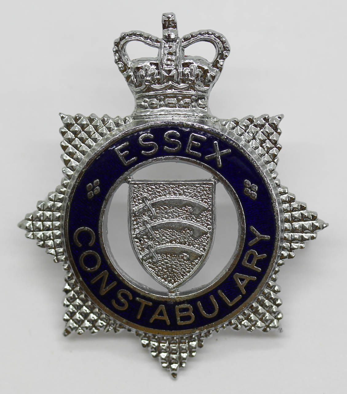 Essex Constabulary Senior Officer's Enamelled Cap Badge - Queen's Crown