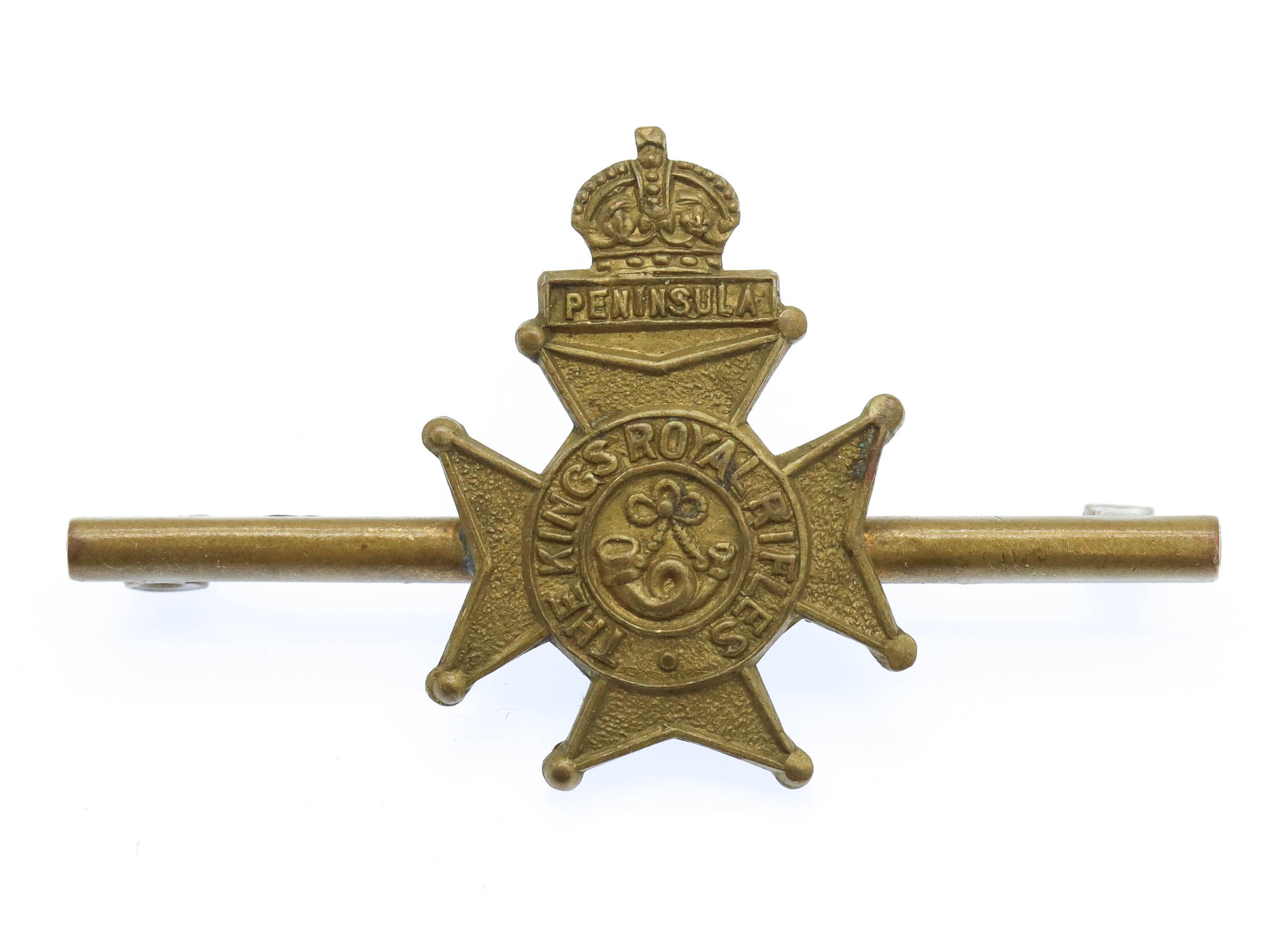 King's Royal Rifle Corps (K.R.R.C.) Sweetheart Brooch - King's Crown