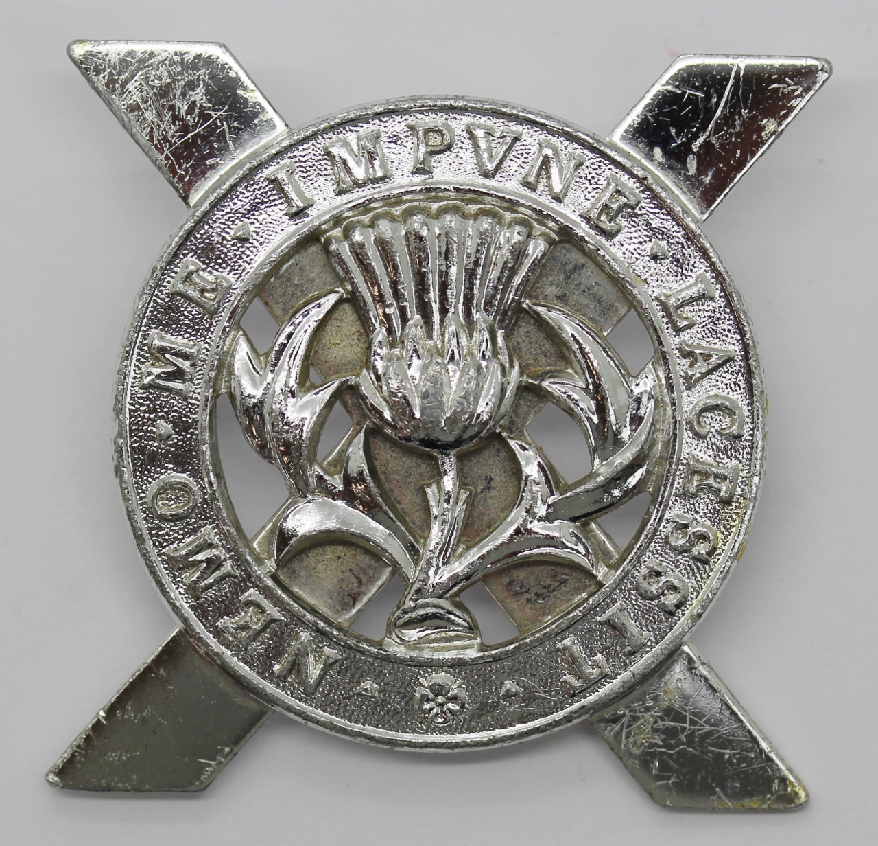 Lowland Brigade Anodised (Staybrite) Cap Badge