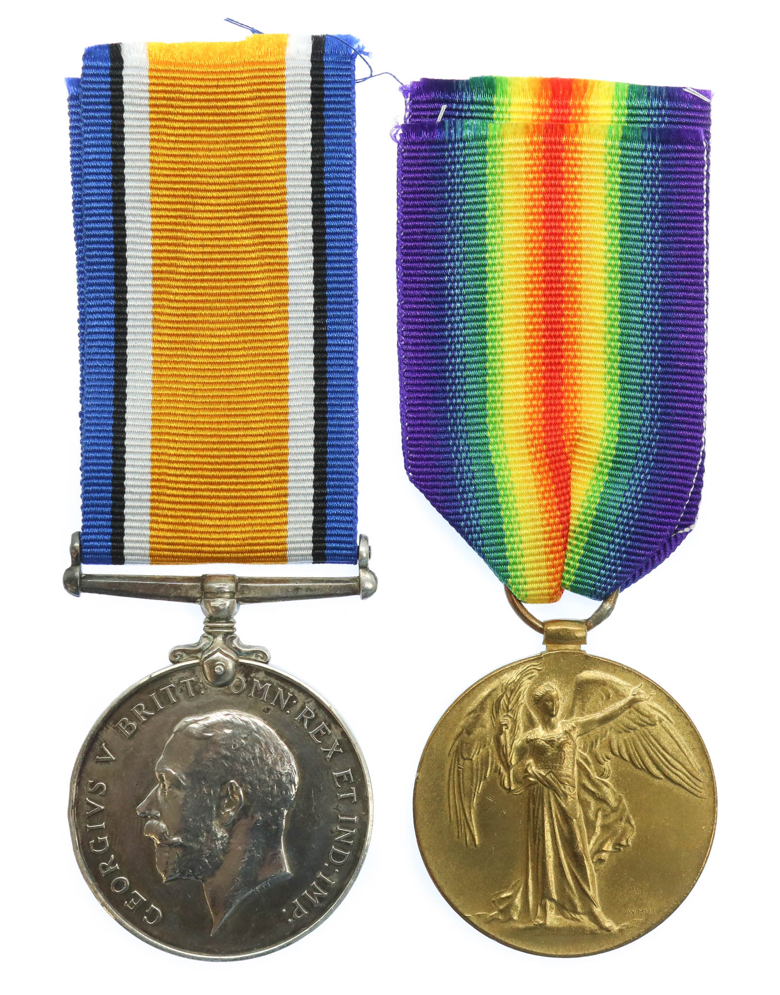 WW1 British War & Victory Medal Pair - Pte. J. Hyslop, 9th Bn. The Cameronians (Scottish Rifles)
