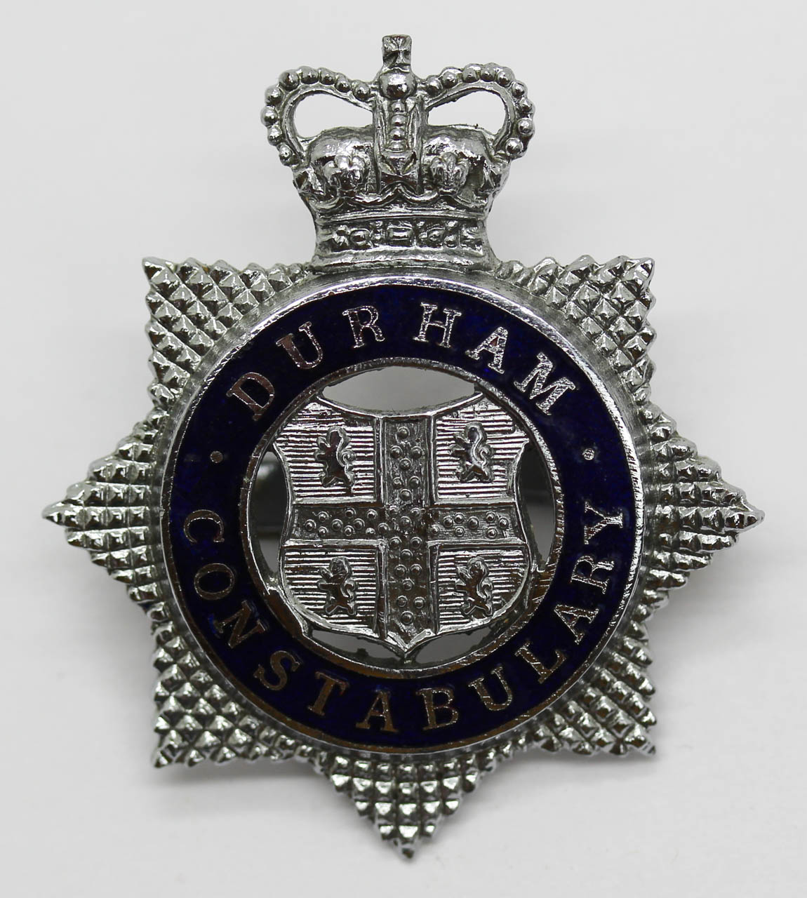 Durham Constabulary Senior Officer's Enamelled Cap Badge - Queen's Crown