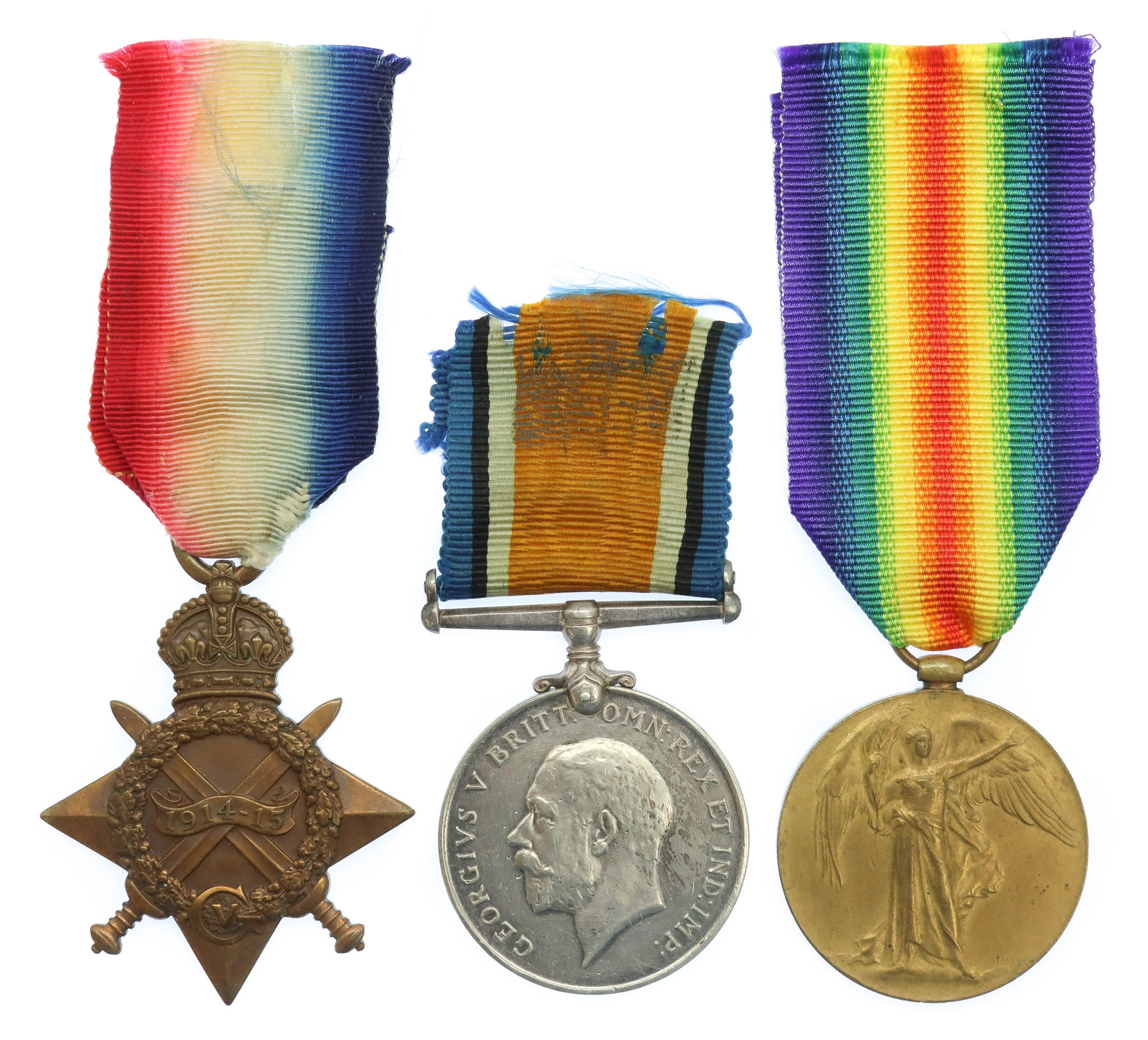 WW1 1914-15 Star Medal Trio - Pte. A. Townsend, Worcestershire Regiment