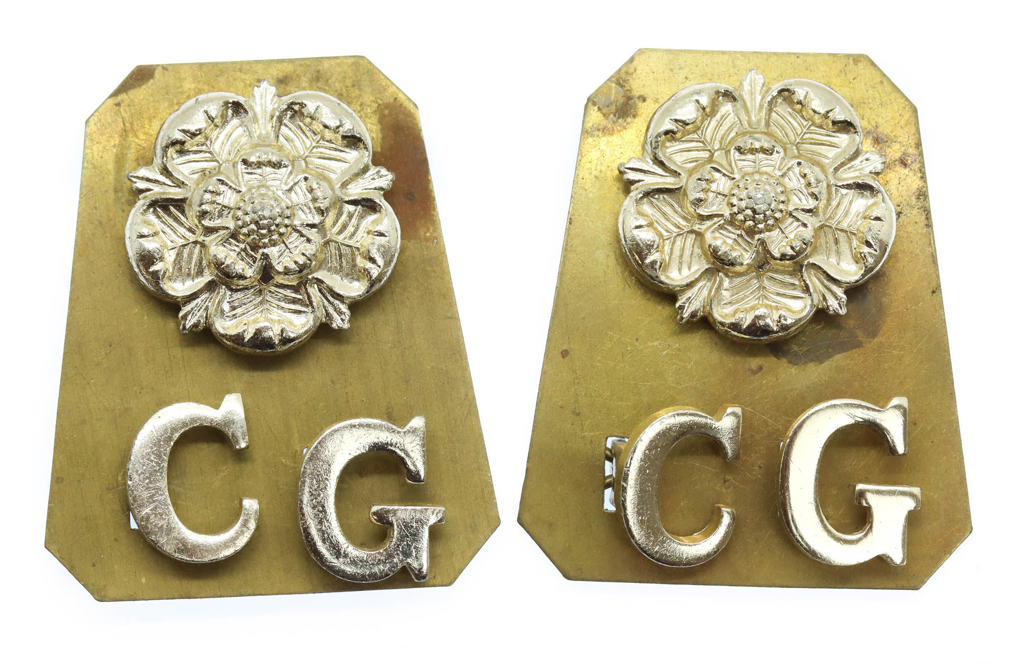 Pair of Coldstream Guards Anodised (Staybrite) Shoulder Titles