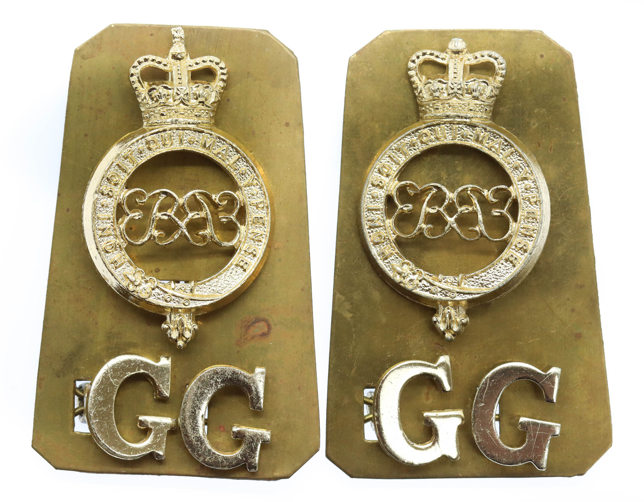 Pair of Grenadier Guards Anodised (Staybrite) Shoulder Titles