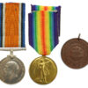 WW1 British War & Victory Medal Pair with East Ham Education Medallion - Cpl. F. Kisbee, Royal Air Force