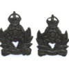 Pair of Intelligence Corps Officer's Service Dress Collar Badges - King's Crown 