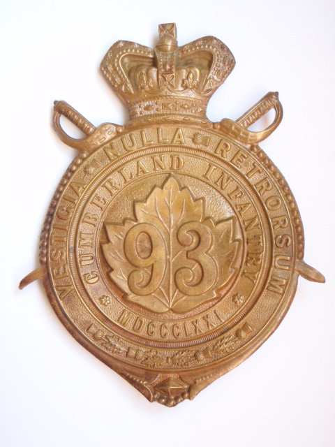 Victorian Canadian Cumberland Infantry Helmet Plate