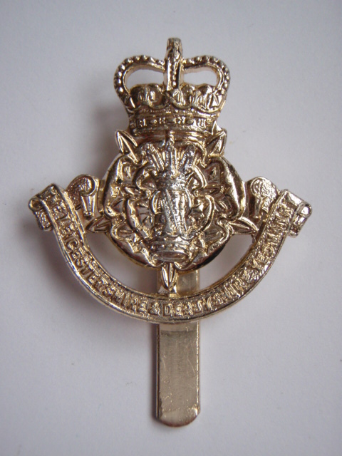 Leicestershire & Derbyshire Yeomanry Anodised (Staybrite) Cap Badge