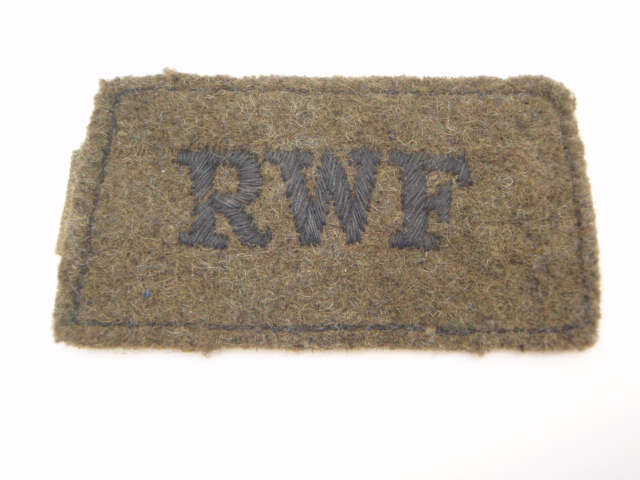 Royal Welch Fusiliers (R.W.F.) Cloth Slip On Shoulder Title