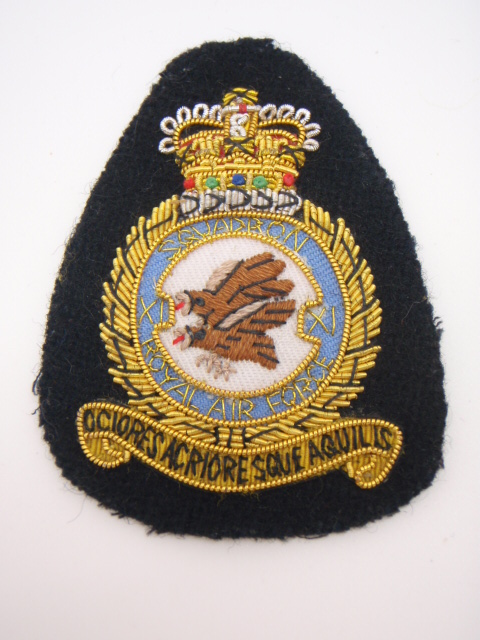 Royal Air Force (R.A.F.) XI Squadron Bullion Arm Badge