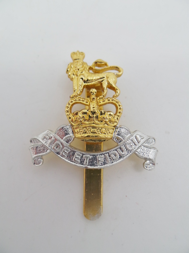 Royal Army Pay Corps Anodised (Staybrite) Beret Badge - Queen's Crown