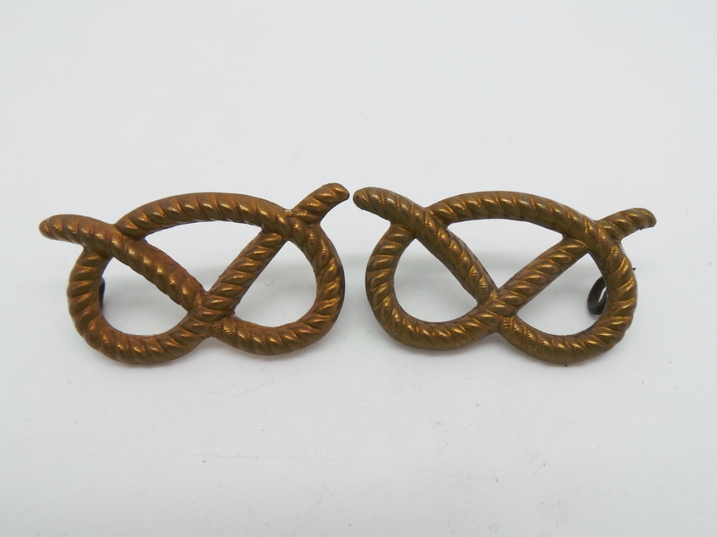 Pair of Victorian North Staffordshire Regiment Collar Badges (1881-1895)