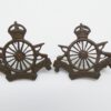 Pair of Army Cyclist Corps Officers Service Dress Collar Badges (16 Spokes)