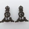 Pair of Pioneer Corps Officers Service Dress Collar Badges - King's Crown