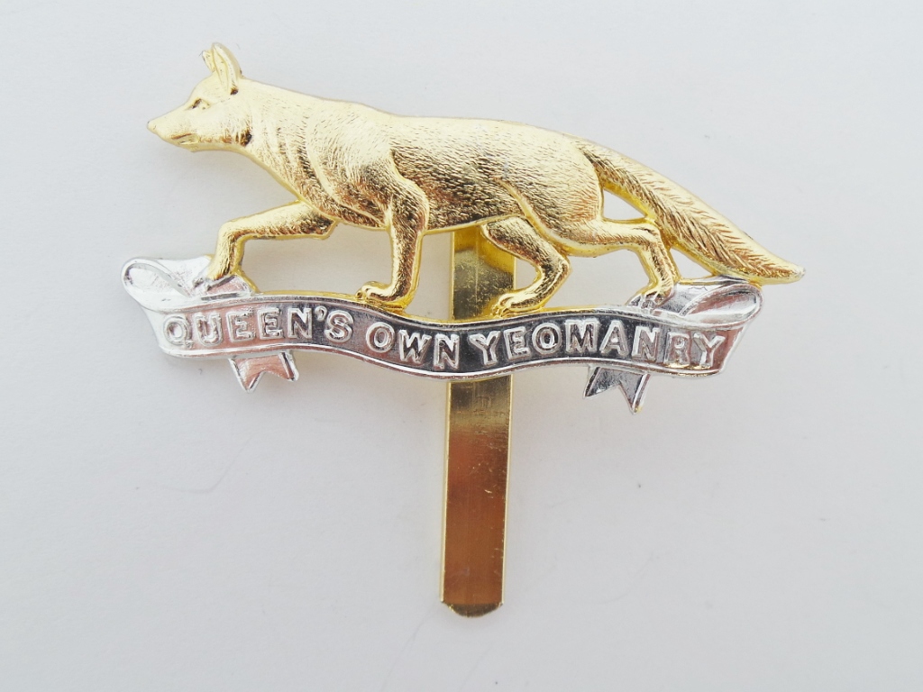 Queen's Own Yeomanry Anodised (Staybrite) Cap Badge