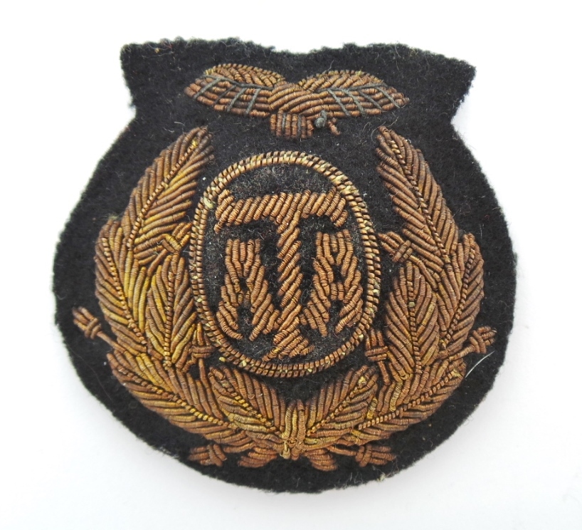 Rare WW2 Air Transport Auxiliary (A.T.A.) Bullion Cap Badge