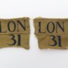 Pair of London Home Guard Printed Arm Badges Insignia (LON 31)