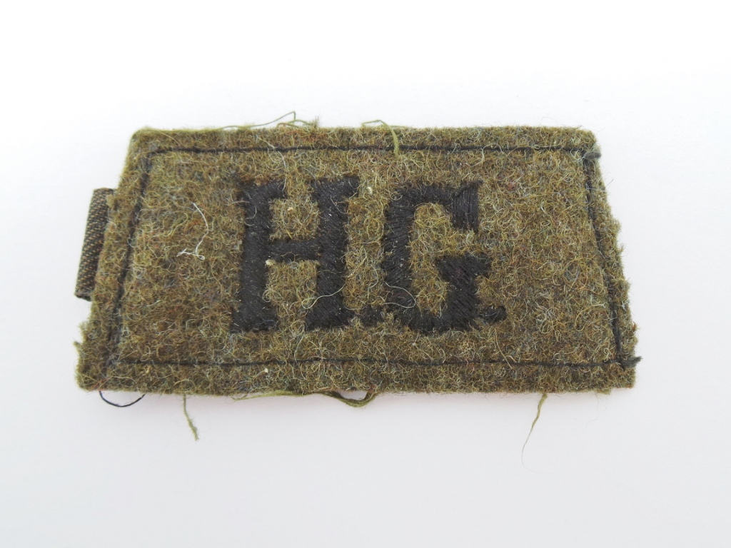 Home Guard (H.G.) Cloth Slip On Shoulder Title