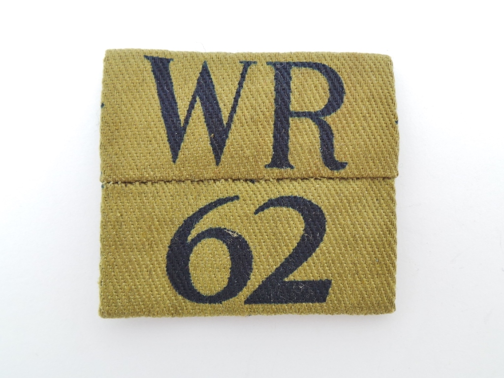 West Riding Home Guard Printed Arm Badge Insignia (WR 62)