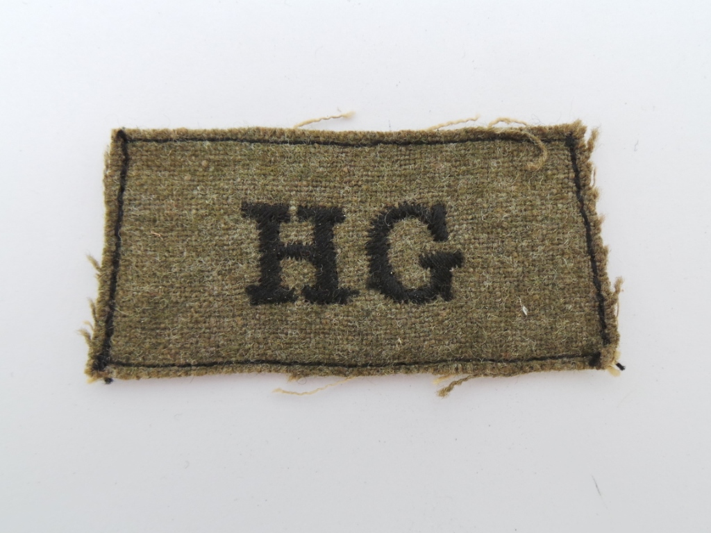 Home Guard (H.G.) Cloth Embroidered Shoulder Title