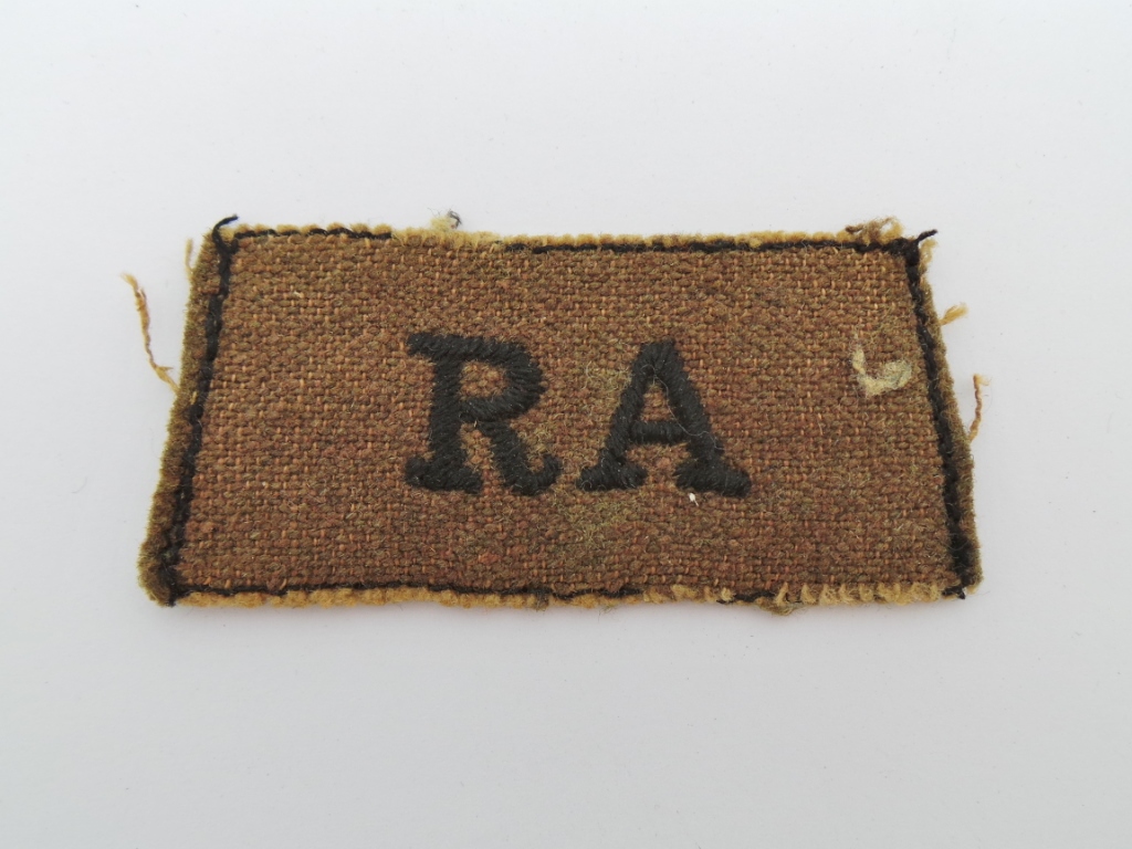 Royal Artillery (R.A.) Cloth Embroidered Slip On Shoulder Title