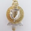Queen's Royal Irish Hussars Anodised (Staybrite) Cap Badge - Queen's Crown