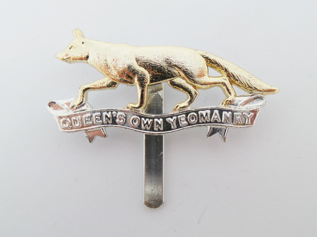 Queen's Own Yeomanry Anodised (Staybrite) Cap Badge 