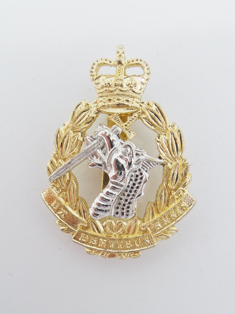 Royal Army Dental Corps Anodised (Staybrite) Cap Badge - Queen's Crown