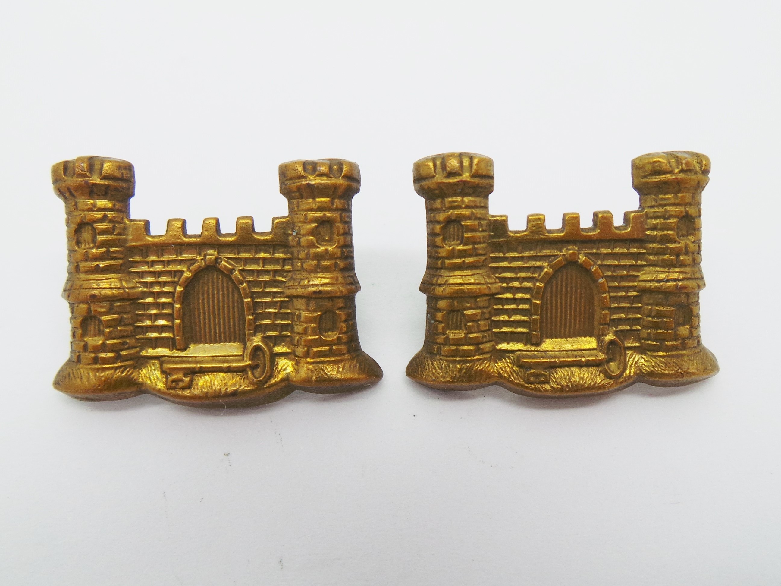 Pair of Victorian Suffolk Regiment Collar Badges