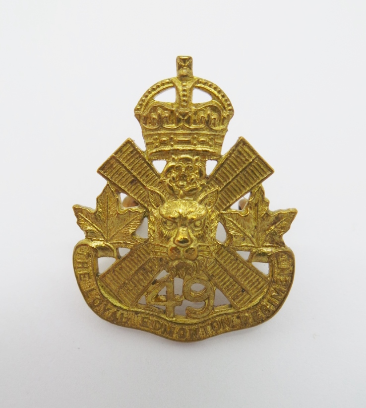 Canadian Infantry 49th Bn. Loyal Edmonton Regiment Collar Badge