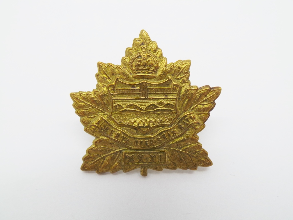 Canadian Infantry 31st Alberta Overseas Bn. Collar Badge