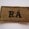 Royal Artillery (R.A.) Cloth Slip On Shoulder Title