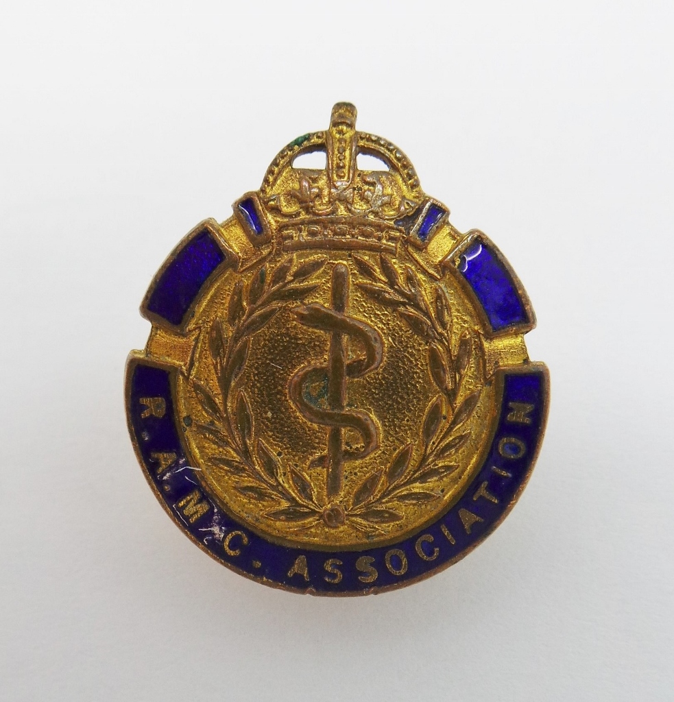 Royal Army Medical Corps (R.A.M.C.) Association Enamelled Lapel Badge - King's Crown
